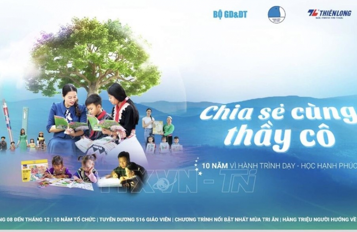 80 giáo viên tiêu biểu, xuất sắc của Chương trình 'Chia sẻ cùng thầy cô' được tuyên dương.
