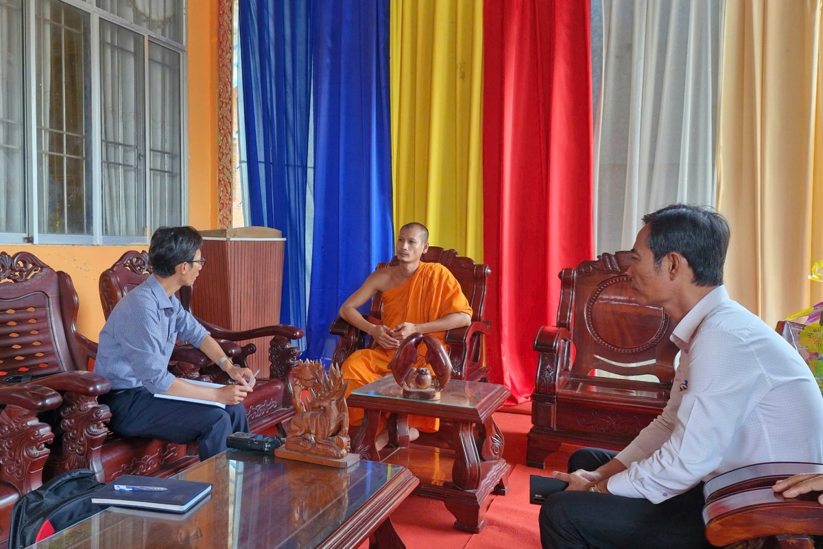 Đại đức Lâm Chanh Sầm Nang, trụ trì chùa Prêk On Đơk chia sẻ với phóng viên VOV