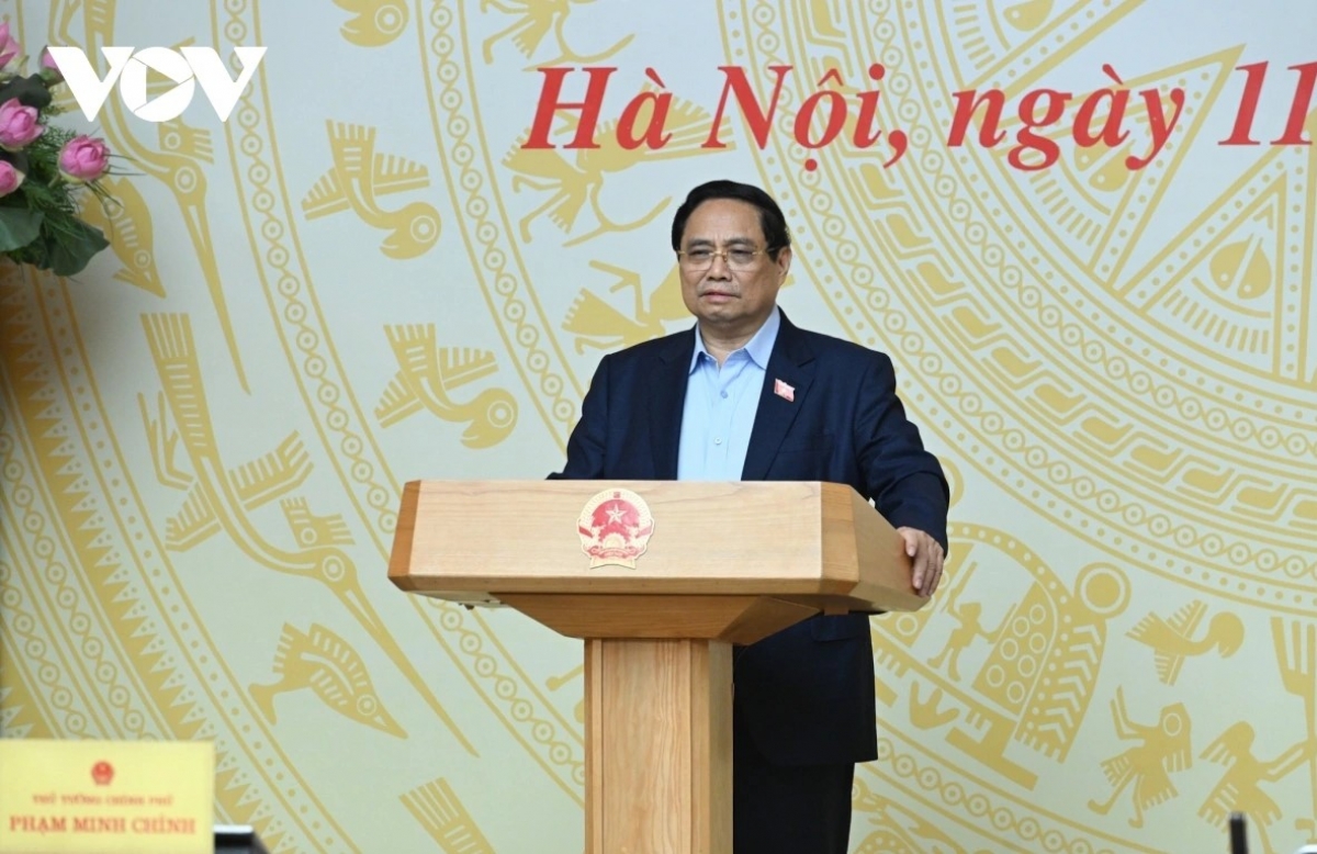 Thủ tướng Phạm Minh Chính phát biểu tại phiên họp.