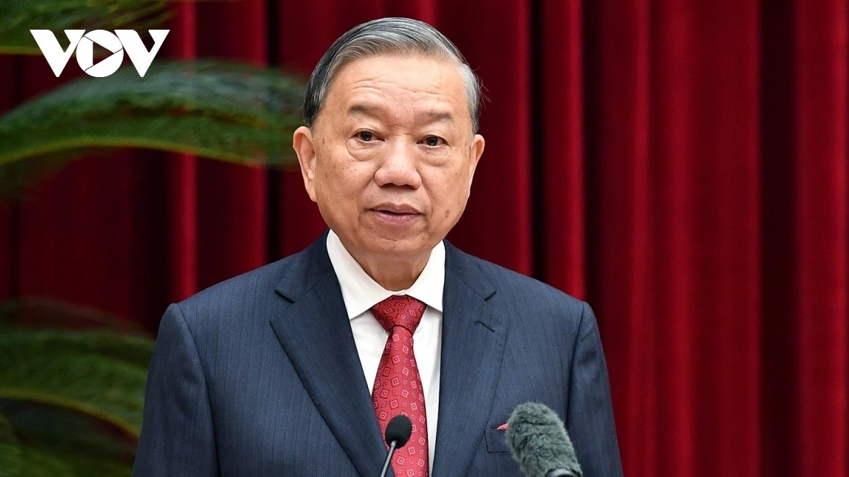 Tổng Bí thư Tô Lâm phát biểu bế mạc hội nghị.