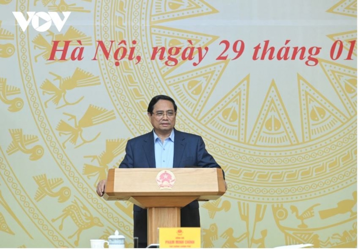 Thủ tướng Chính phủ Phạm Minh Chính leo rơh rƀŭn nchră tâm rlong nkhôm rnê Trung ương