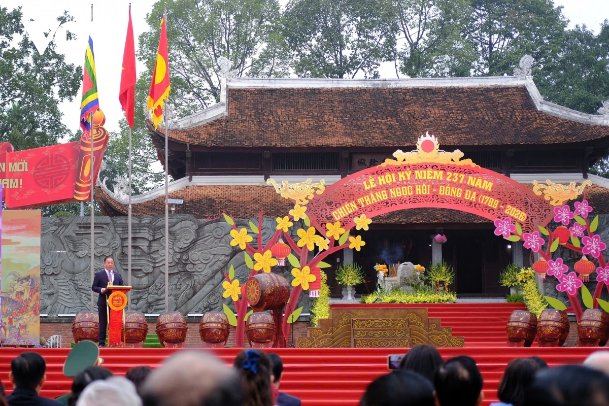Trong diễn văn kỷ niệm, Bí thư Đảng ủy, Chủ tịch HĐND phường Đống Đa Nguyễn Ngọc Việt nhấn mạnh: “Chiến thắng Ngọc Hồi - Đống Đa cùng tên tuổi, sự nghiệp lẫy lừng của Hoàng đế Quang Trung đã trở thành tấm gương ngời sáng về trí tuệ và nghệ thuật quân sự kiệt xuất; là biểu tượng tiêu biểu cho truyền thống yêu nước, tinh thần quật cường chống giặc ngoại xâm của dân tộc ta”.