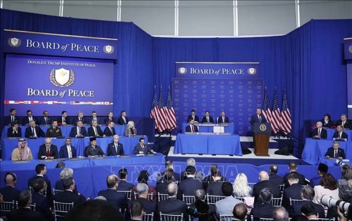 Tổng Bí thư Tô Lâm dự phiên khai mạc Hội đồng Hoà bình về Gaza. Ảnh: Thống Nhất – TTXVN