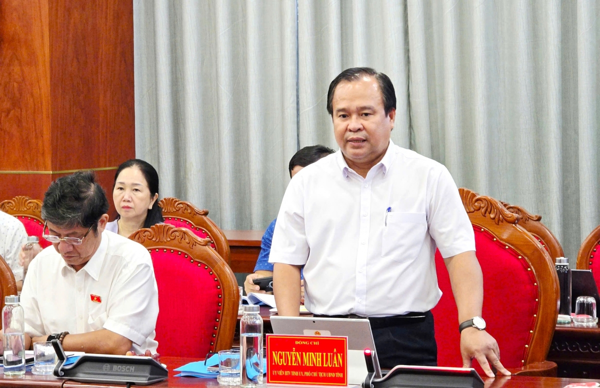 Ông Nguyễn Minh Luân, Phó Chủ tịch UBND tỉnh Cà Mau phát biểu tại buổi làm việc với đoàn công tác của Bộ Y tế.