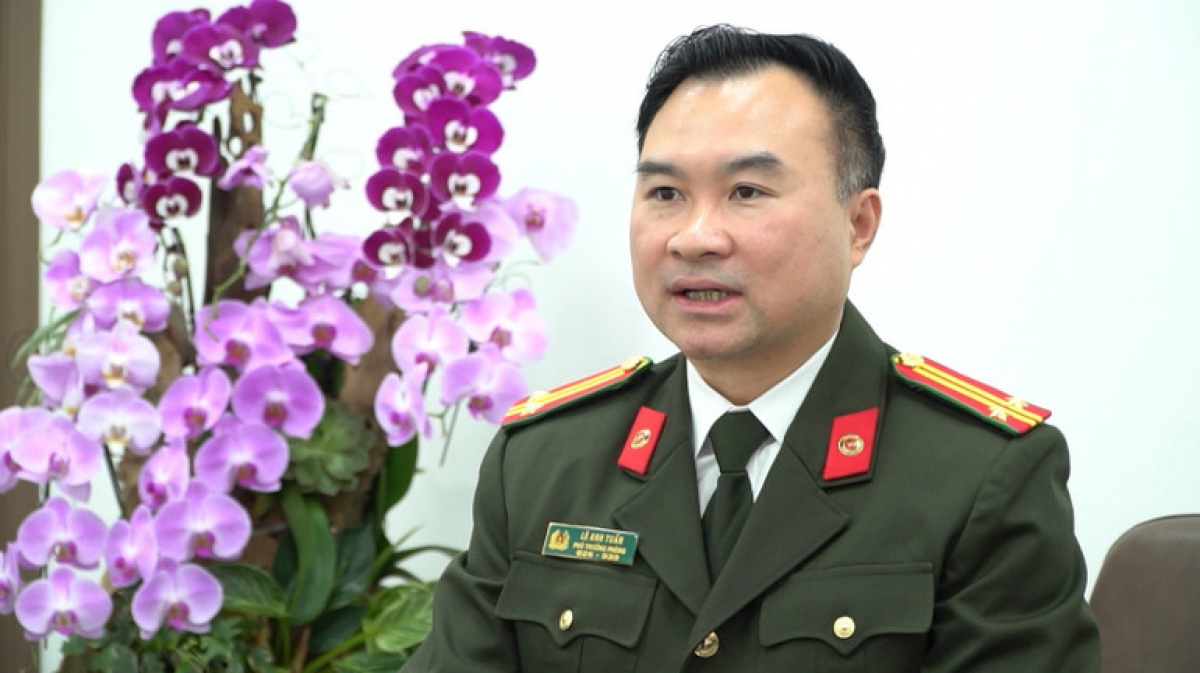 Trung tá Lê Anh Tuấn,  Cuc An ninh mang sao pacang caga kol pandar kong nghe pachot pagat di Mentri Kong an.