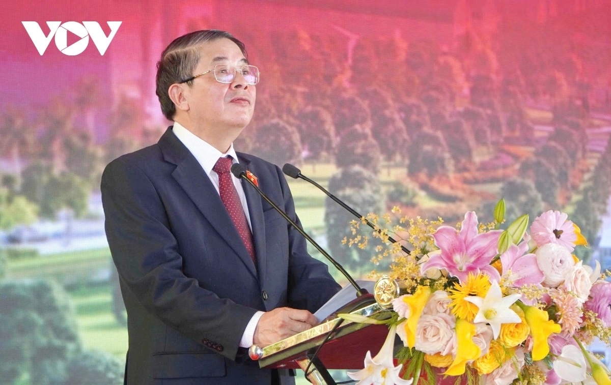 Phó Chủ tịch Quốc hội Nguyễn Đức Hải phát biểu tại lễ khởi công