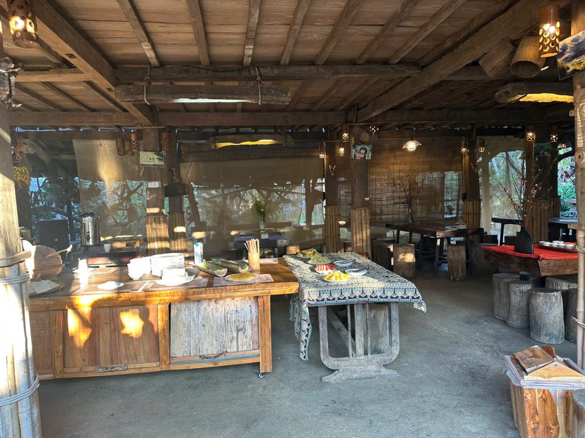 Homstay A Chu sử dụng các vật liệu gần gũi với thiên nhiên 