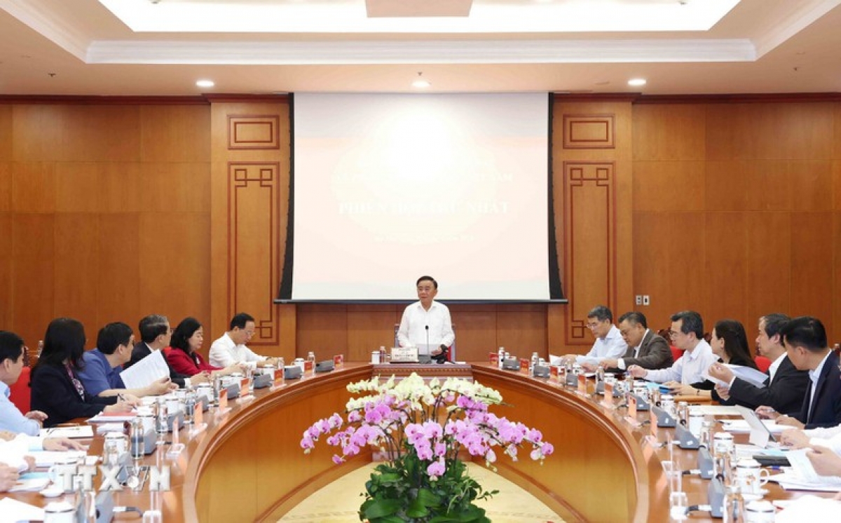 Thường trực Ban Bí thư chủ trì Phiên họp thứ nhất Ban Chỉ đạo Trung ương về phát triển văn hóa Việt Nam - Ảnh: TTXVN