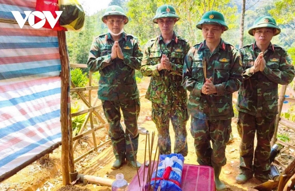 Hài cốt liệt sĩ vừa phát hiện tại khu vực rừng khe núi Chà Lỳ, thôn Cựp, xã Hướng Lập, tỉnh Quảng Trị.