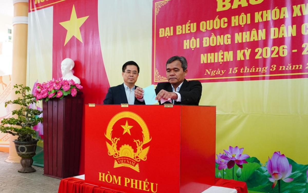 Các đồng chí lãnh đạo tỉnh bầu cử đại biểu Quốc hội khóa XVI và đại biểu HĐND các cấp, nhiệm kỳ 2026 - 2031