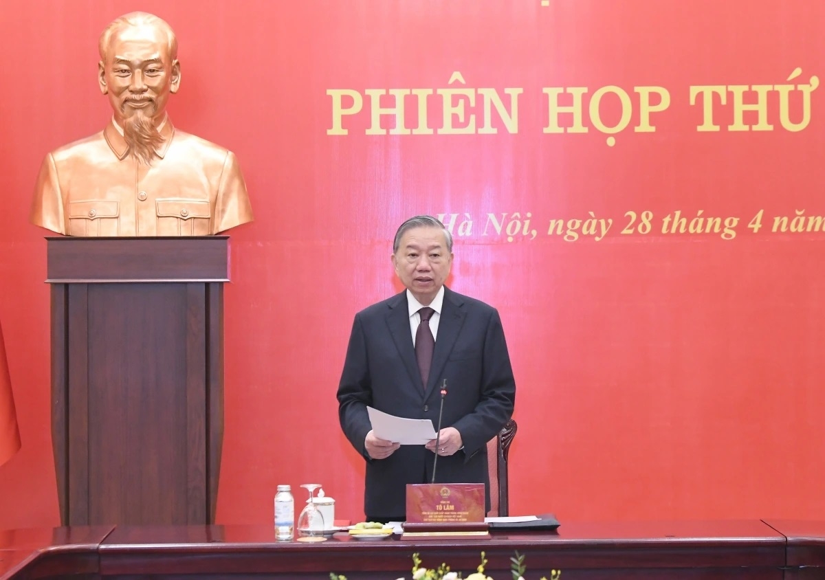 Tổng Bí thư, Chủ tịch nước Tô Lâm phát biểu tại phiên họp. 