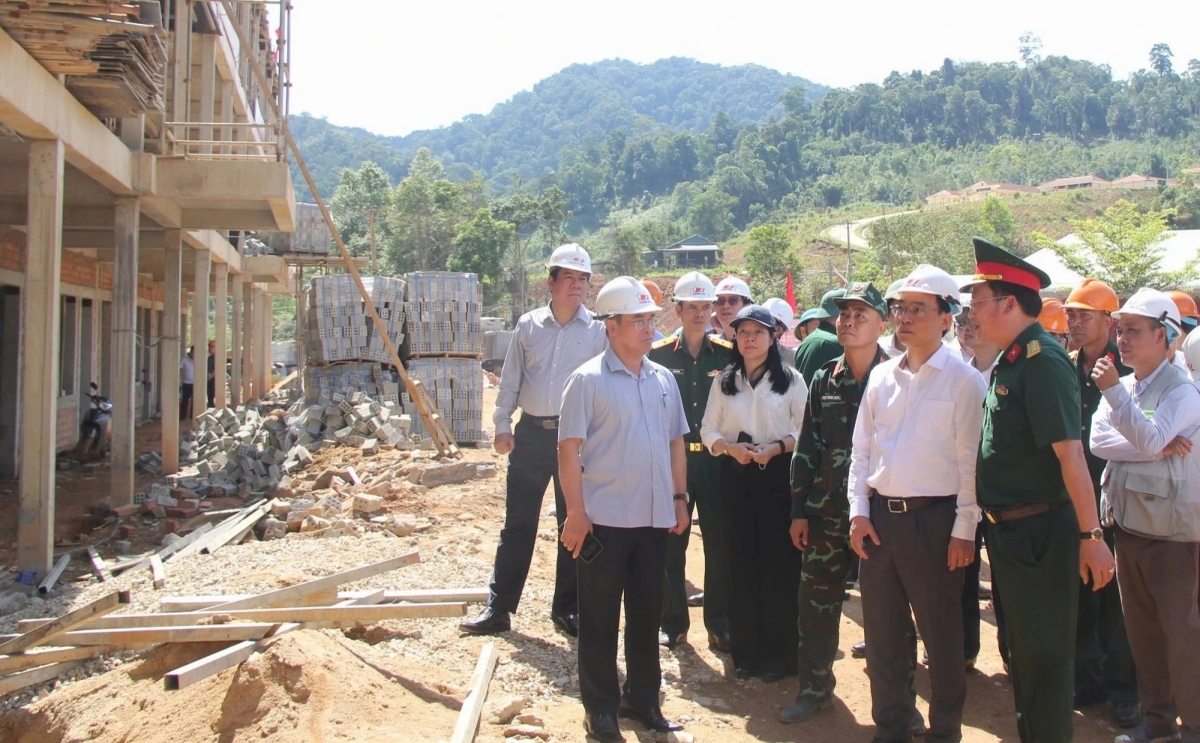 Trường phổ thông liên cấp tiểu học - THCS Hùng Sơn là công trình có quy mô lớn nhất trong 6 trường nội trú đang được xây dựng tại thành phố Đà Nẵng. ẢNH: KHANG NINH