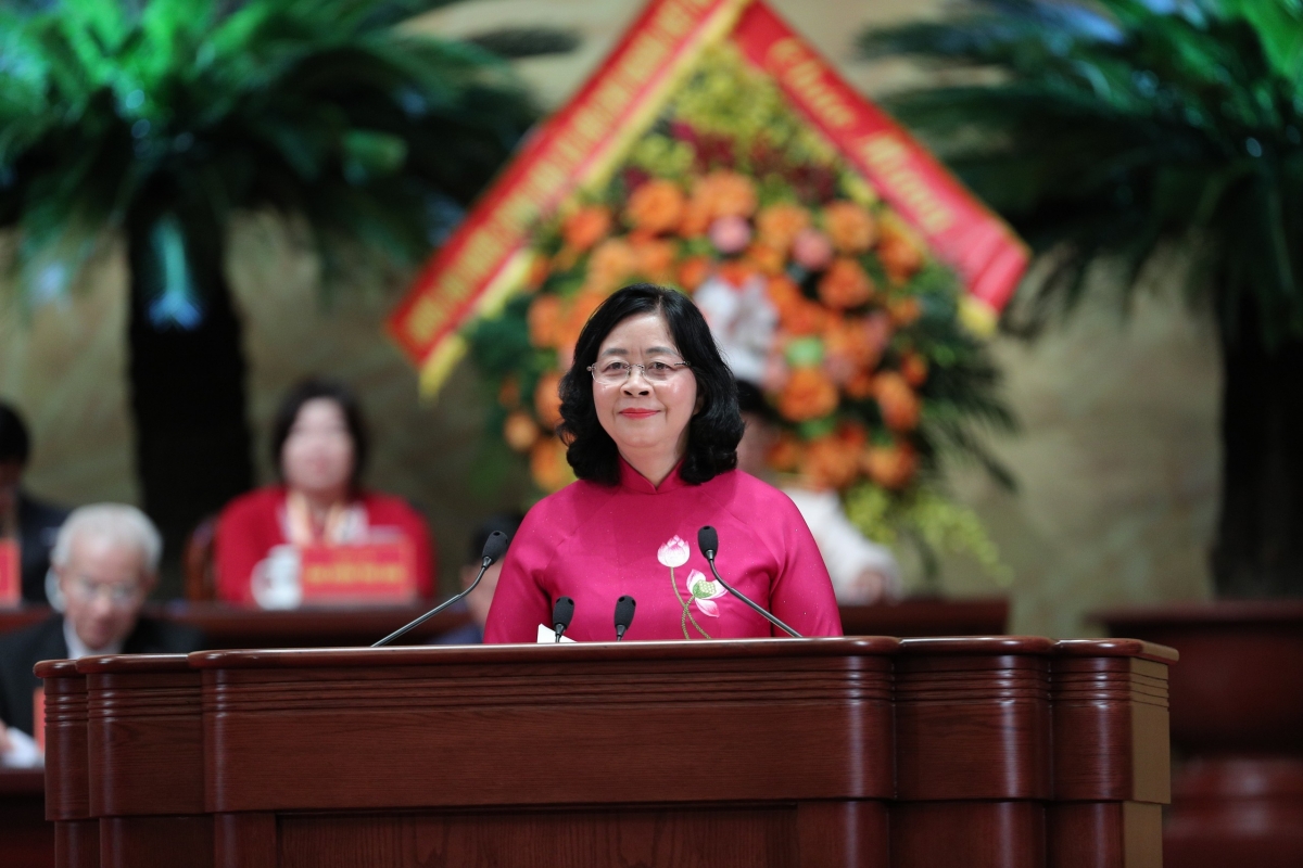 Bà Bùi Thị Minh Hoài, Ủy viên Bộ Chính trị, Bí thư Trung ương Đảng, Chủ tịch Ủy ban Trung ương MTTQ Việt Nam khóa XI. Ảnh: TTXVN