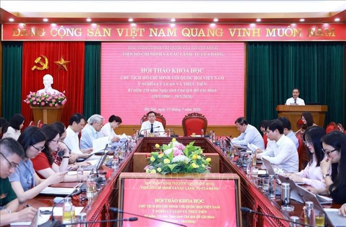 Hội thảo khoa học "Chủ tịch Hồ Chí Minh với Quốc hội Việt Nam - Ý nghĩa lý luận và thực tiễn". Ảnh: Tuấn Anh/TTXVN.