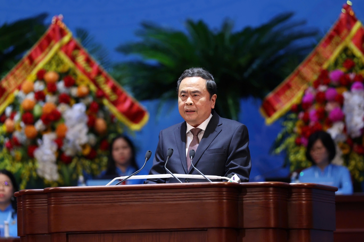 Chủ tịch Quốc hội Trần Thanh Mẫn phát biểu chỉ đạo tại Đại hội đại biểu Phụ nữ toàn quốc lần thứ XIV.