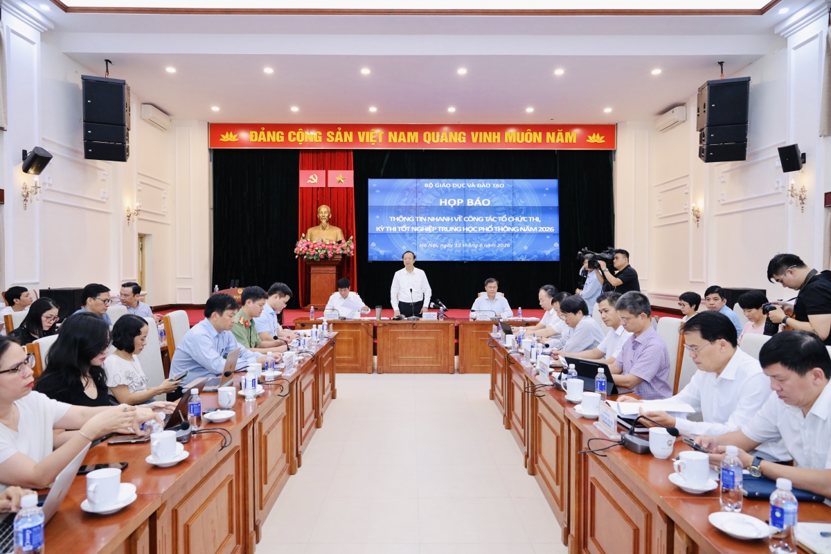 Quang cảnh buổi họp báo - Ảnh: Trung tâm truyền thông Bộ GD - ĐT