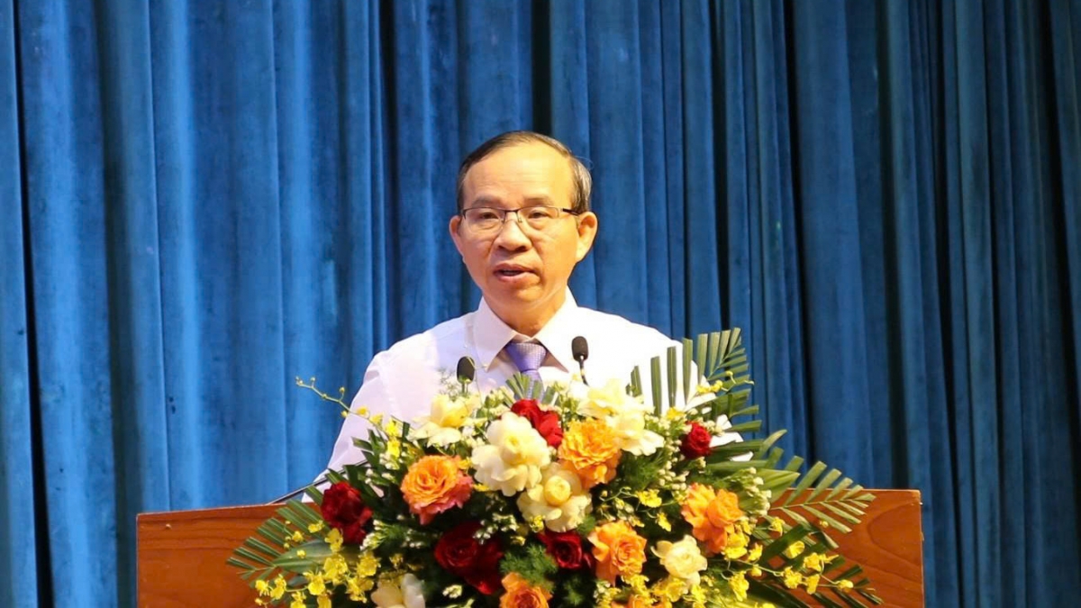 Ông Huỳnh Văn Lợi, Phó Giám đốc Sở Văn hóa Thể thao và Du lịch tỉnh Gia Lai thông tin về chương trình.
Ảnh: Hoàng Qui/VOV Tây Nguyên