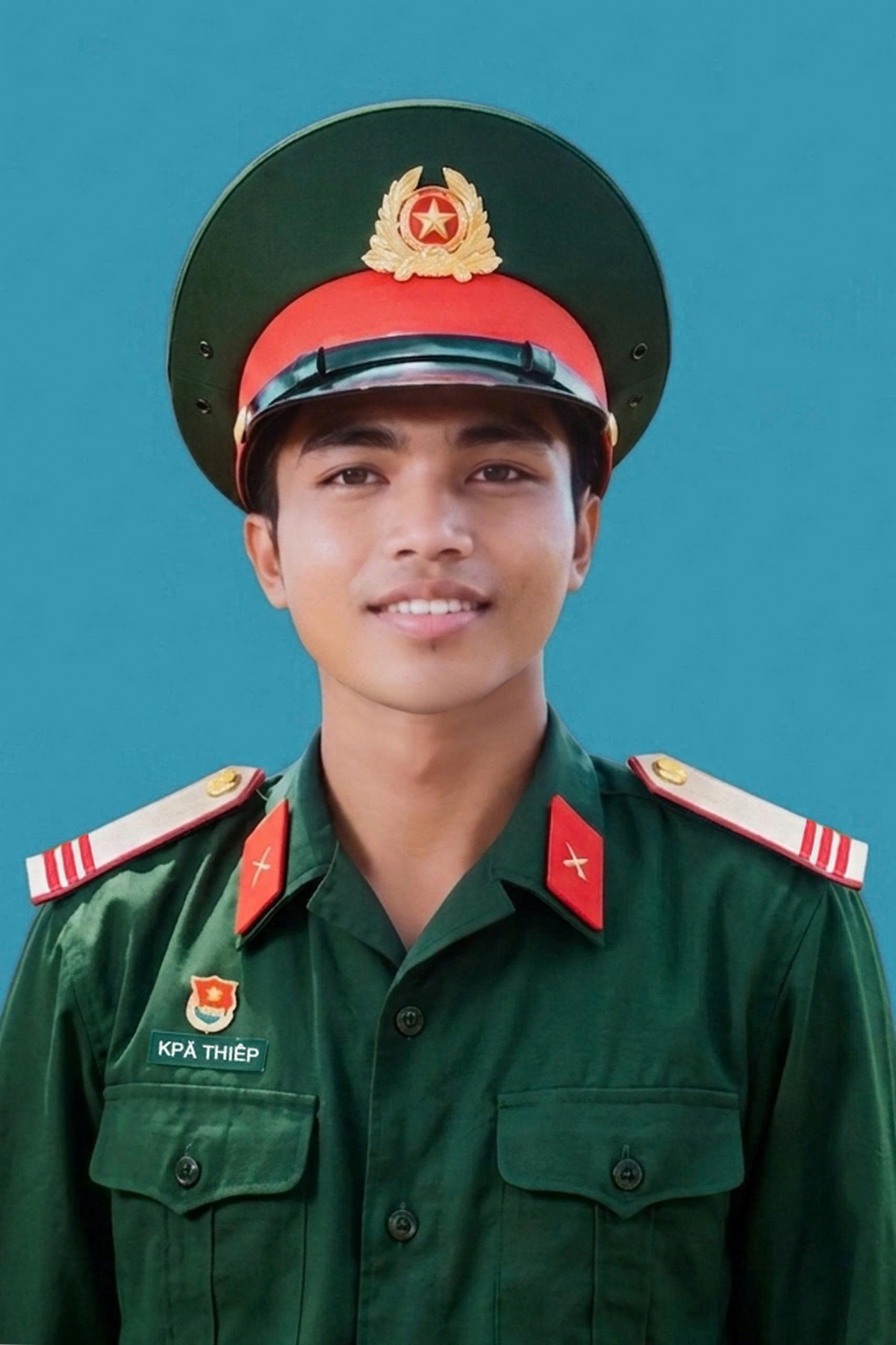 Thượng sĩ Kpă Thiêp - Chiến sĩ Quân đoàn 34 được truy tặng Huân chương Dũng cảm (Ảnh: BQP)