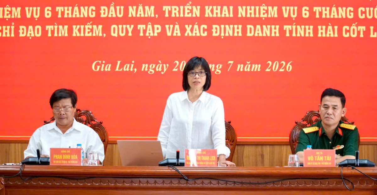 Bà Nguyễn Thị Thanh Lịch -Phó Chủ tịch UBND tỉnh, Trưởng ban chỉ đạo 515 tỉnh Gia Lai yêu cầu các địa phương, đơn vị triển khai chiến dịch với quyết tâm cao nhất (Ảnh: Nguyễn Thảo)