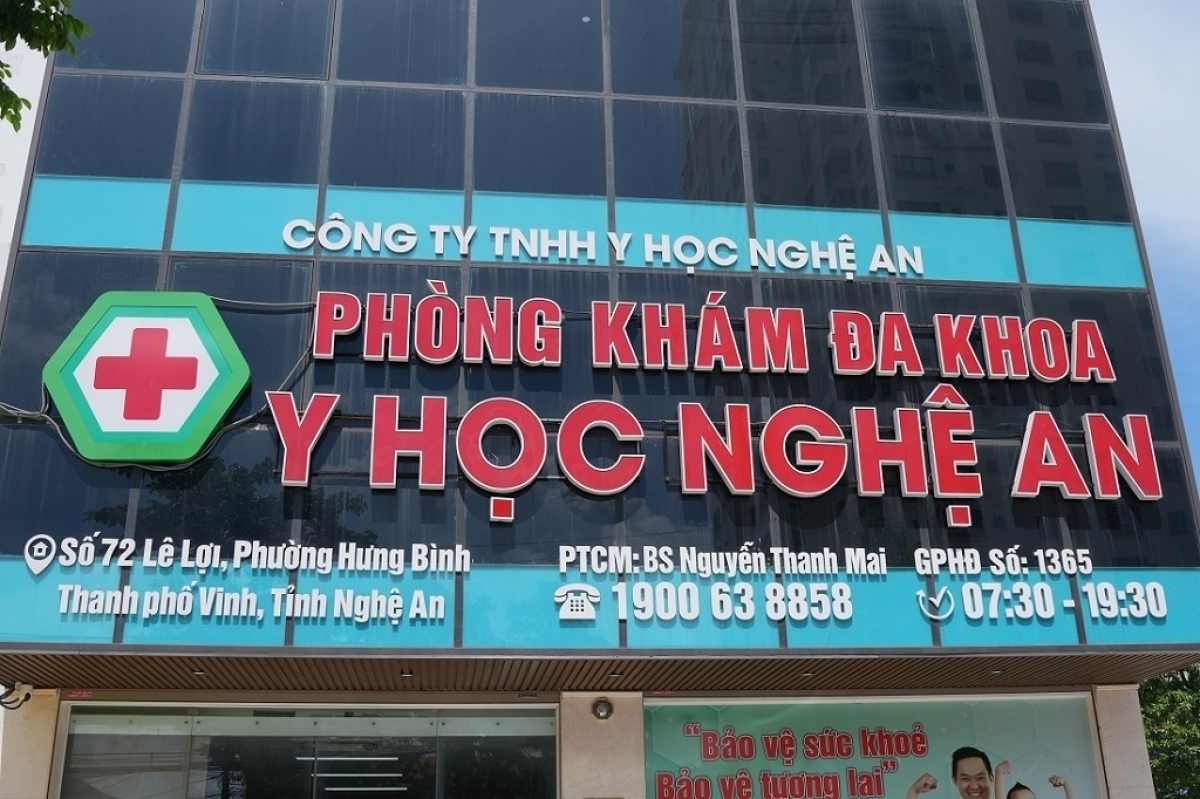 Hiện trường Phòng khám đa khoa Y học Nghệ An (ảnh CANA)