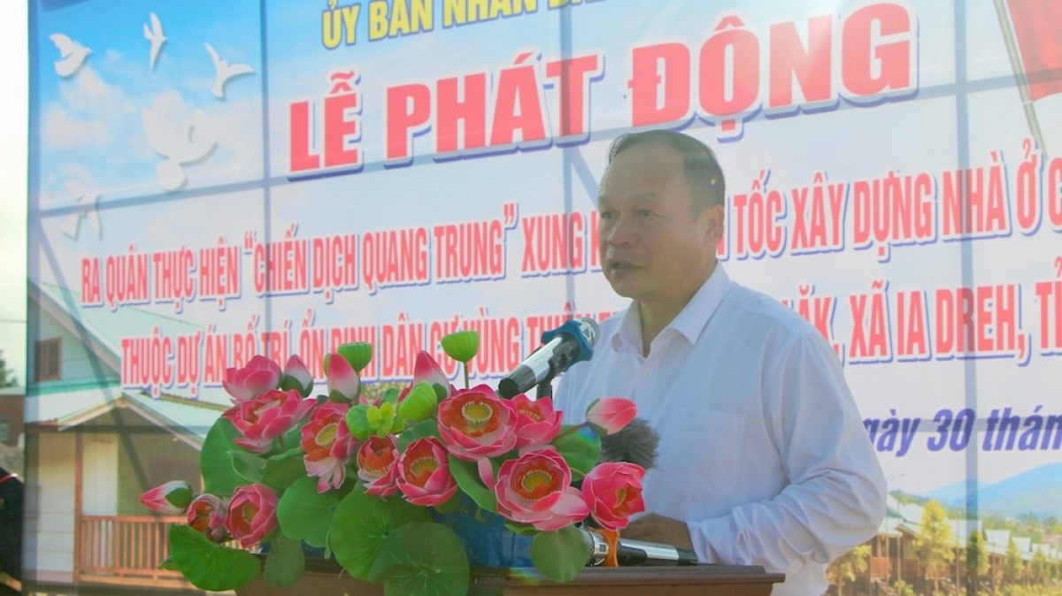 PCT UBND tỉnh Gia Lai Dương Mah Tiệp phát động "Chiến dịch Quang Trung". Ảnh: Nguyễn Thảo.