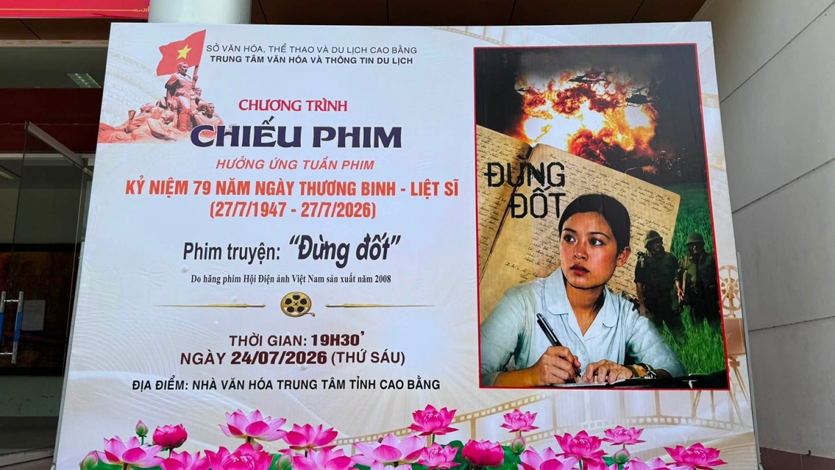 Cao Bằng tổ chức tuần phim kỷ niệm Ngày Thương binh - Liệt sĩ tại Nhà Văn hóa trung tâm tỉnh. Ảnh: Nguyễn Hoàng Duy Thái/VOV Đông Bắc