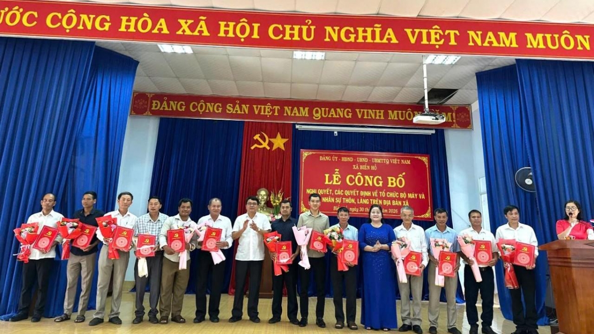 Xã Biển Hồ, tỉnh Gia Lai hoàn thành sắp xếp tổ dân phố, thôn, làng - Ảnh: Nguyễn Thảo.
