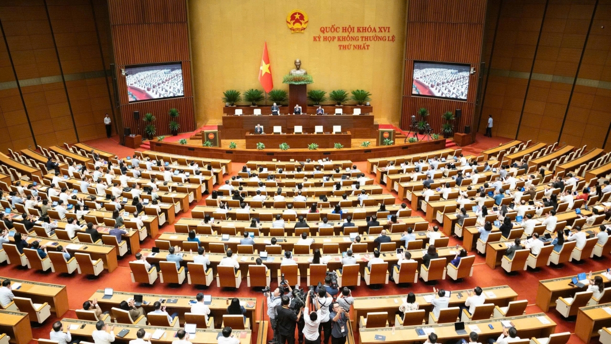 Sáng 19/8, Quốc hội bàn về các dự án Luật, Nghị quyết, trong đó có nghị quyết về việc tích hợp 04 chương trình mục tiêu quốc gia thành 01 Chương trình mục tiêu quốc gia (Ảnh: Quốc hội)