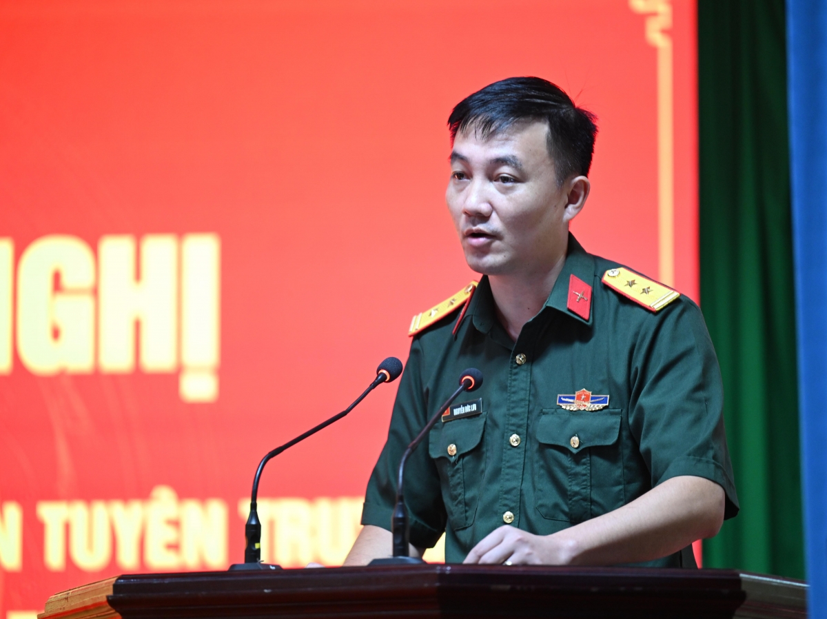 Trung tá Nguyễn Đức Lưu, Trưởng ban Tuyên huấn, Bộ Chỉ huy Quân sự tỉnh Lào Cai (Ảnh: Nguyên Khánh)