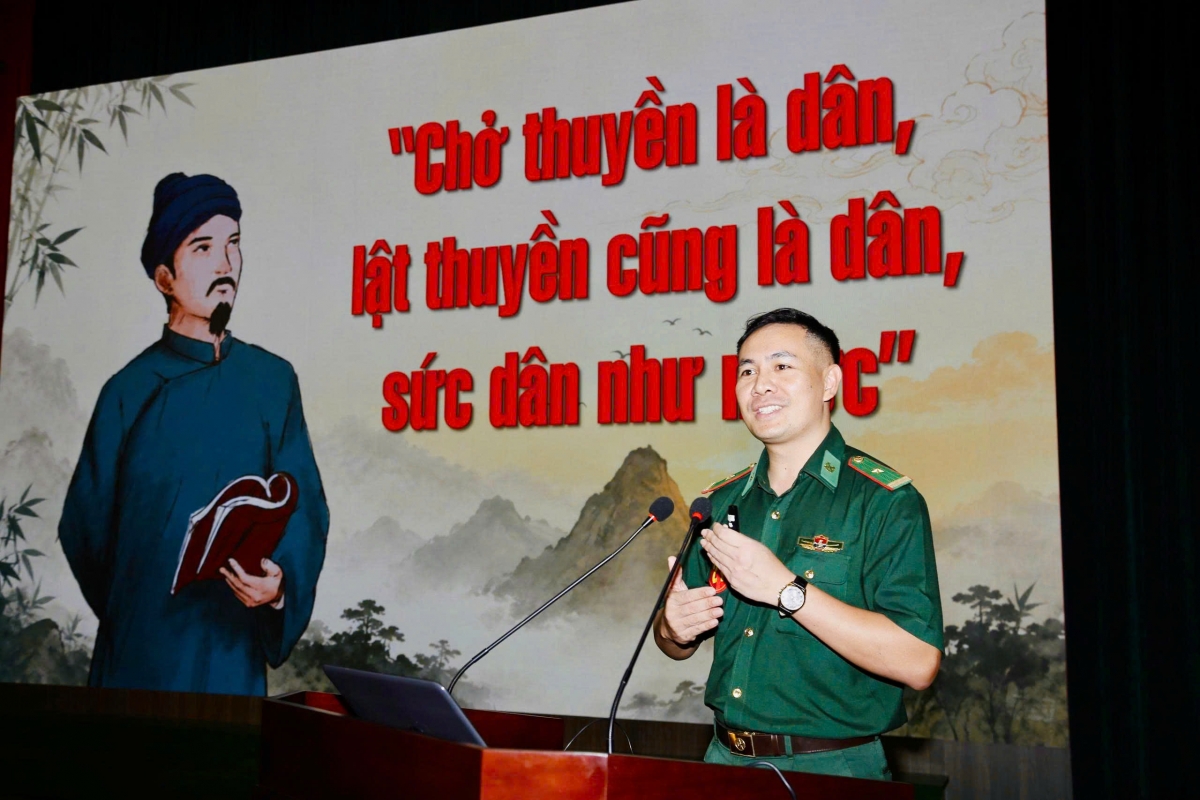 Phần thi với sự chuẩn bị công phu cả về nội dung và phương pháp truyền đạt. Ảnh: Nhân vật cung cấp.