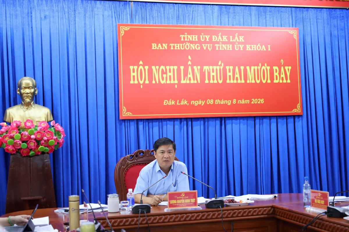 Bí thư Tỉnh ủy Đắk Lắk Lương Nguyễn Minh Triết yêu cầu làm rõ phân cấp, phân quyền, trách nhiệm và năng lực điều hành của hiệu trưởng, phó hiệu trưởng sau sắp xếp (Ảnh: Nam Trang)