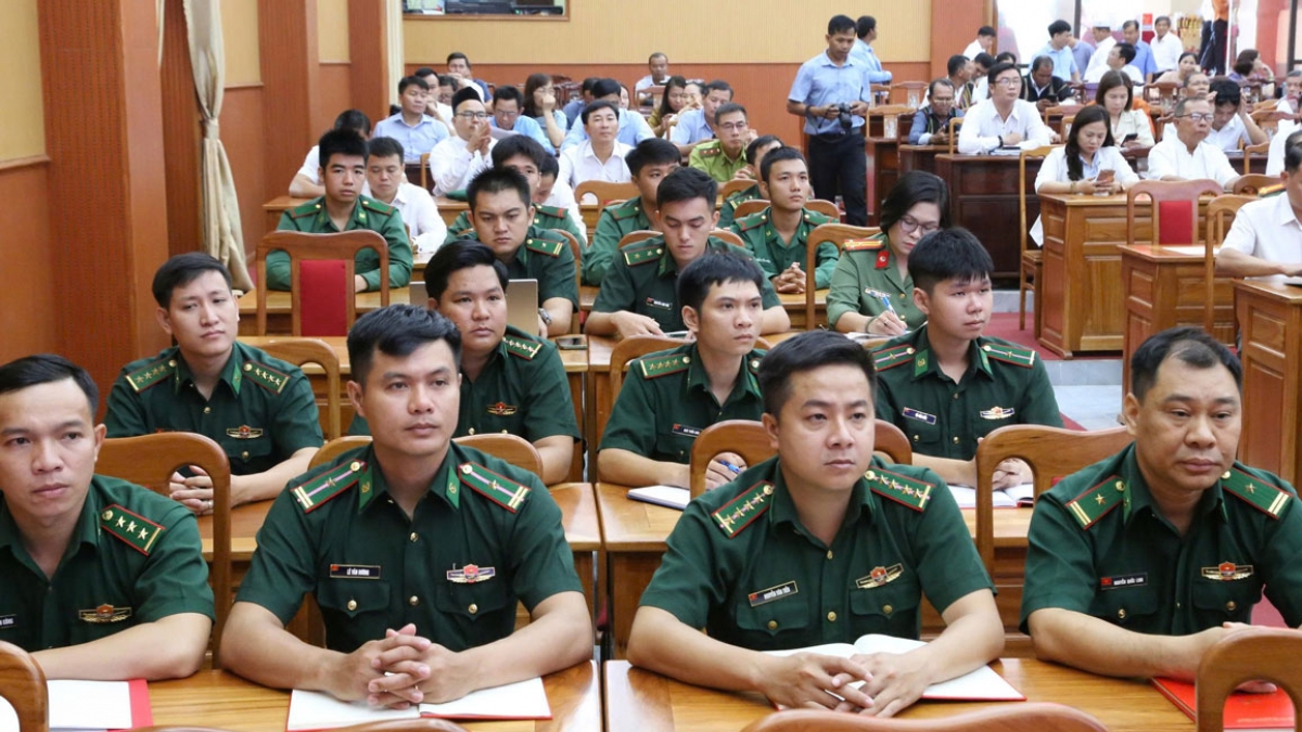 Bộ đội biên phòng tham dự hội nghị. Ảnh: Thiên Lý/VOV TP.HCM