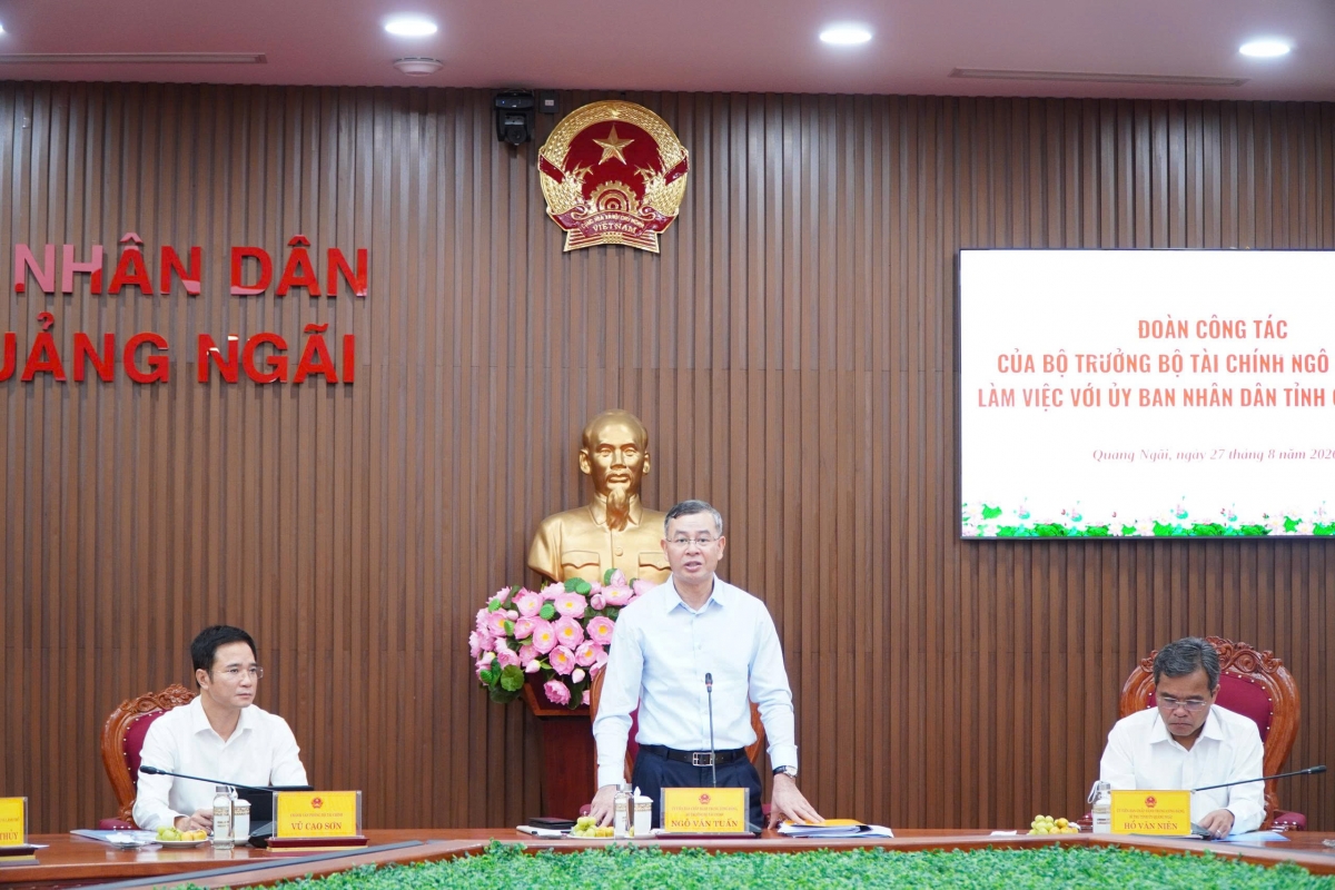 Bộ trưởng Bộ Tài chính làm việc với tỉnh Quảng Ngãi - Ảnh: Bộ Tài chính.