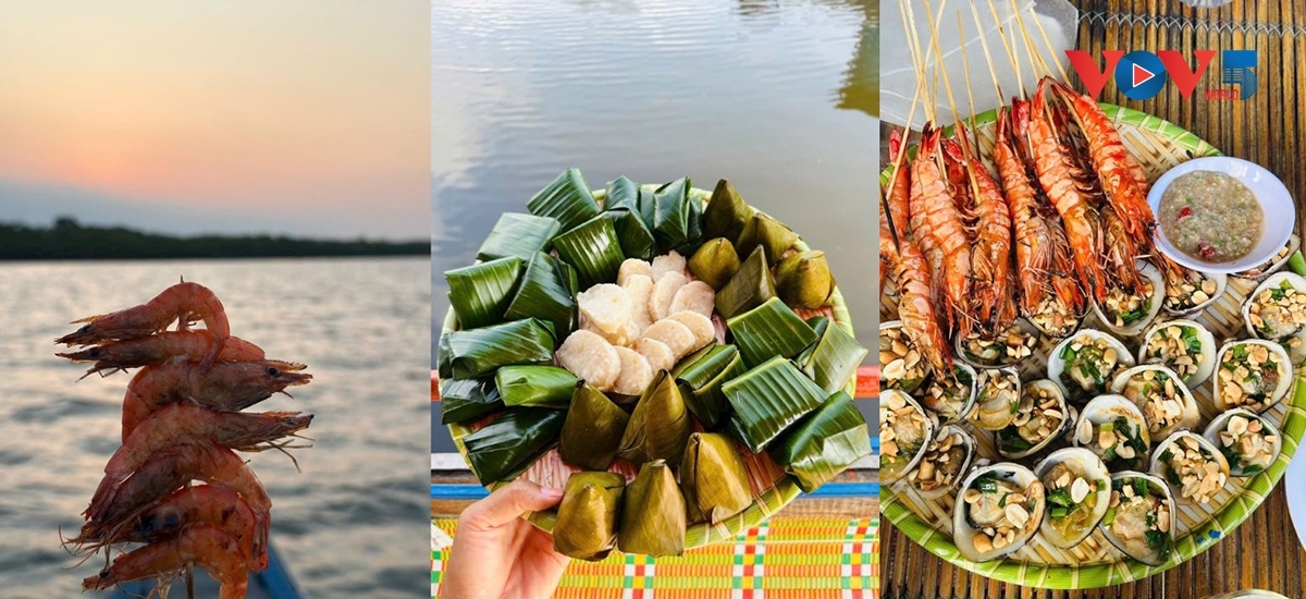 Du khách có thể thưởng thức những sản vật địa phương ngay trên phá Tam Giang.
Ảnh: Lệ Chi/VOV5