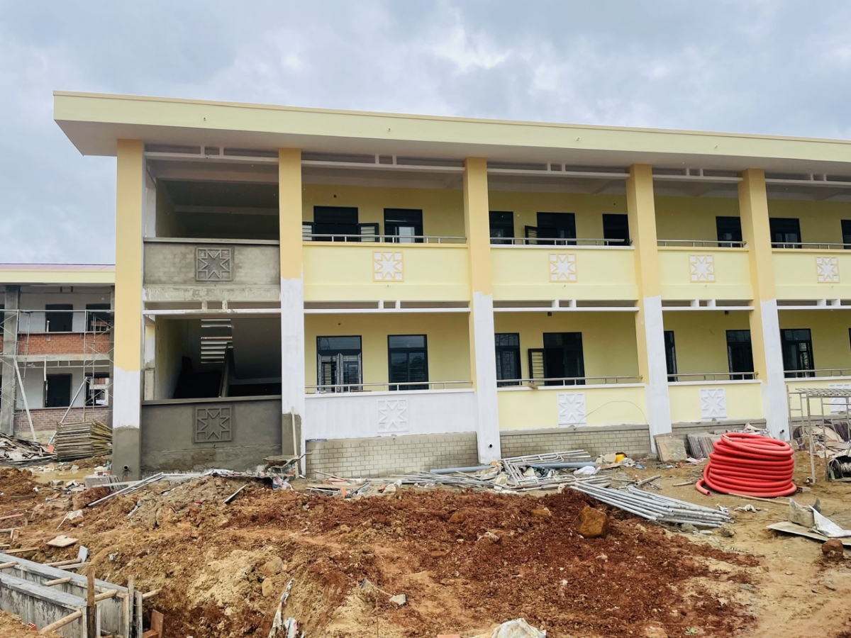 Hầu hết các dãy lớp học tại các trường đã hoàn thiện (Ảnh: Nguyễn Thảo/ VOV Tây Nguyên)