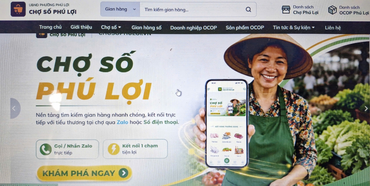Nền tảng chợ số Phú Lợi của UBND phường Phú Lợi