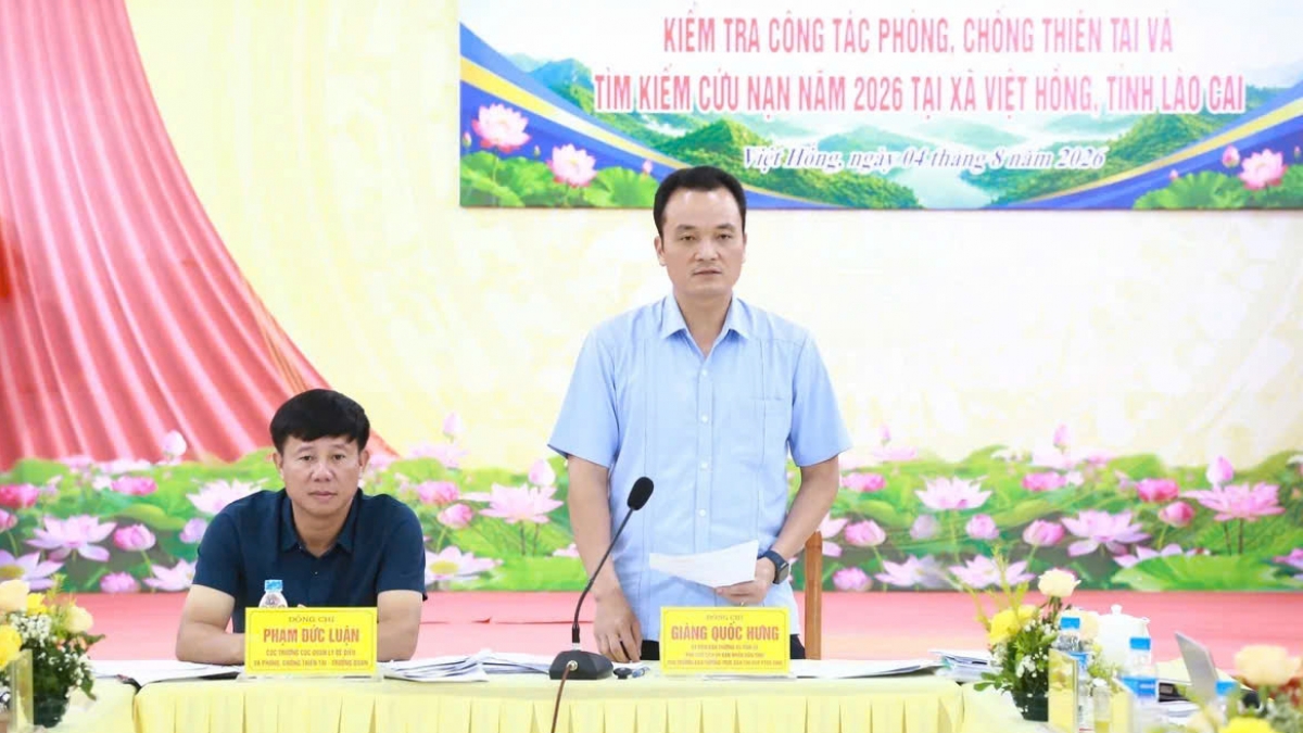Ông Giàng Quốc Hưng, Phó Chủ tịch UBND tỉnh Lào Cai cho biết, tỉnh đưa công tác phòng, chống thiên tai vào đánh giá KPI cán bộ. Ảnh: Đinh Tuấn/VOV Tây Bắc