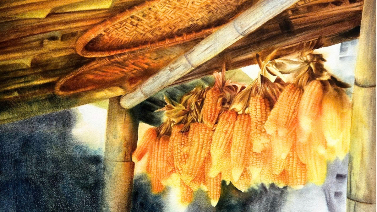 Tác phẩm "Nơi khói bếp giữ mùa" của hoạ sĩ Giang Lai sẽ được trưng bày tại Triển lãm. Ảnh: Do nhân vật cung cấp