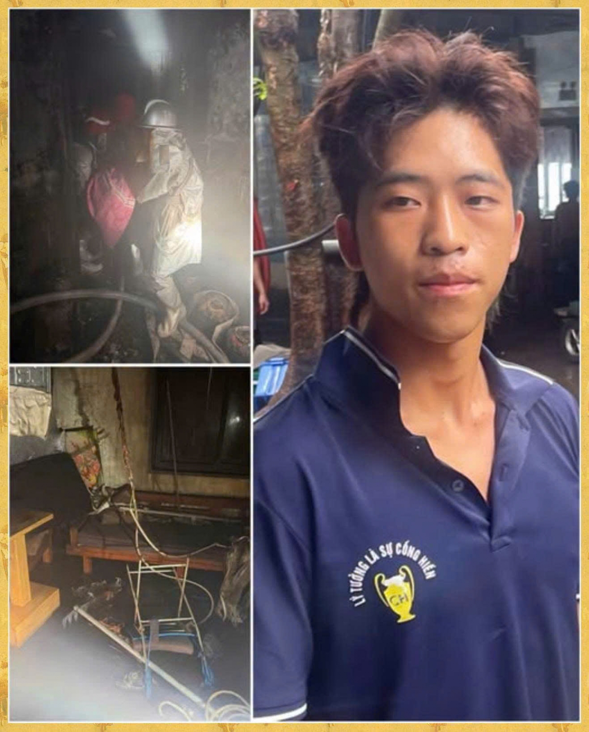 Trong giây phút sinh tử, Vàng Mí Lử chỉ nghĩ rằng làm sao nhanh nhất cứu người bị mắc kẹt - Ảnh: FB Đại học Kinh tế Quốc dân HN.