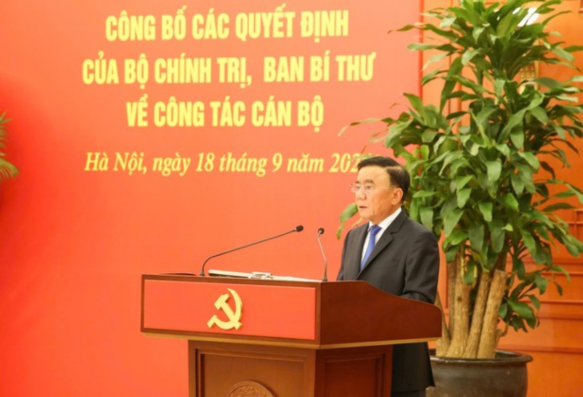 Đồng chí Thường trực Ban Bí thư Trần Cẩm Tú phát biểu chỉ đạo và giao nhiệm vụ