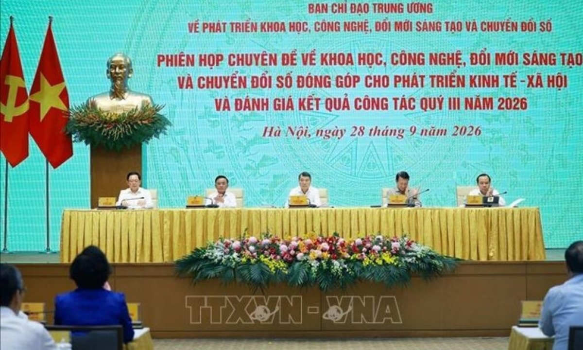 Thủ tướng Lê Minh Hưng, Trưởng Ban Chỉ đạo 57 Trung ương chủ trì phiên họp. 