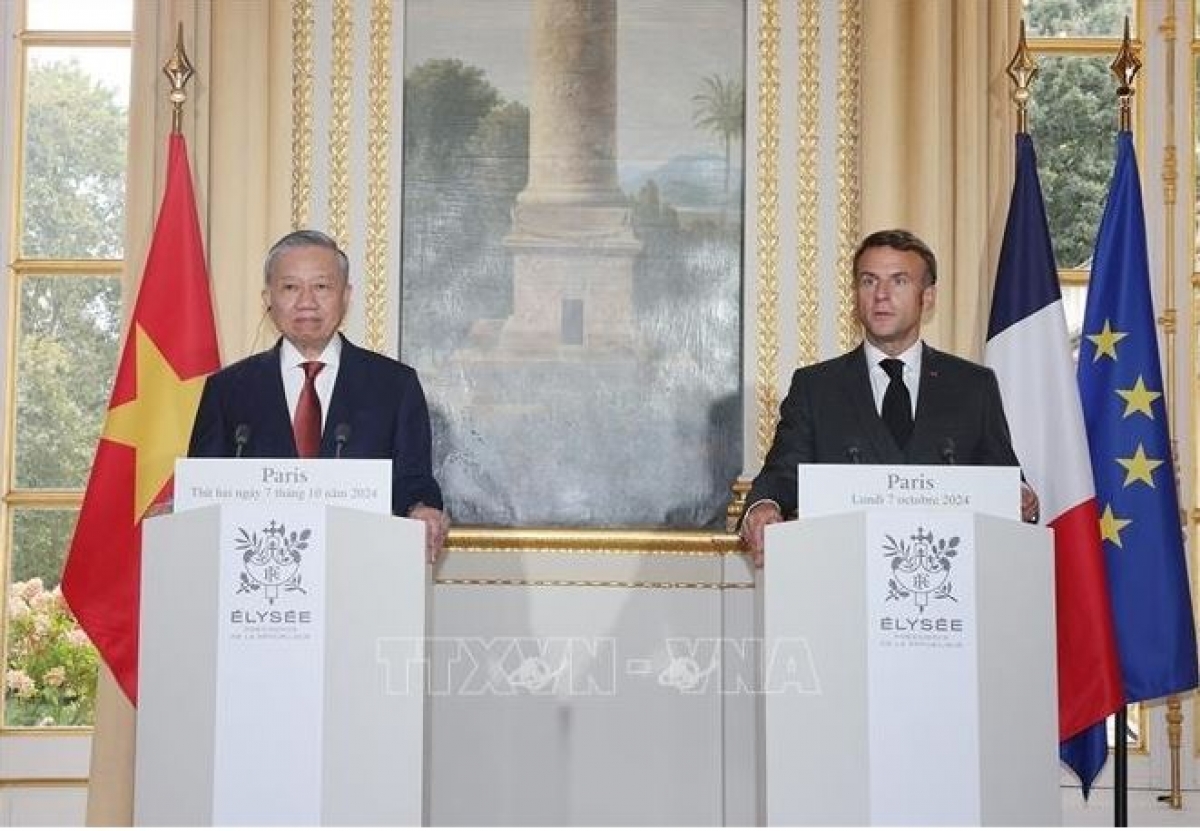 Pôa Tô Lâm, Kăn xiâm pơkuâ hnê ngăn Đảng, Kăn xiâm hnê ngăn tơnêi têa ƀă pôa Emmanuel Macron, Kăn xiâm pơkuâ kong têa Pơhlăng