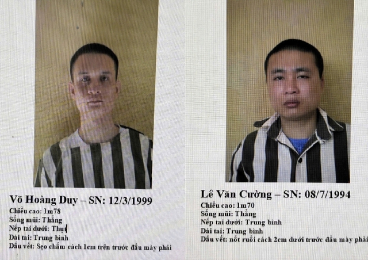 2 phạm nhân trốn trại Võ Hoàng Duy và Lê Văn Cường