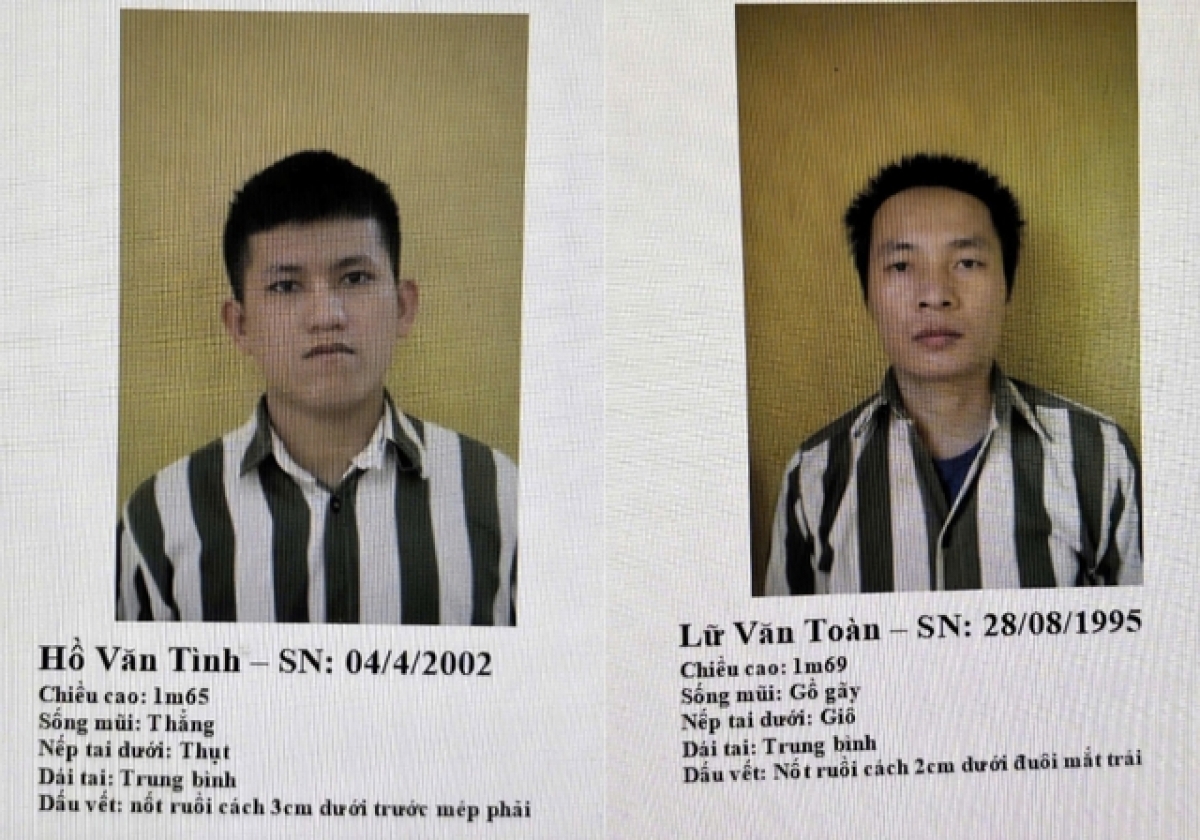 2 phạm nhân trốn trại là Hồ Văn Tình và Lữ Văn Toàn