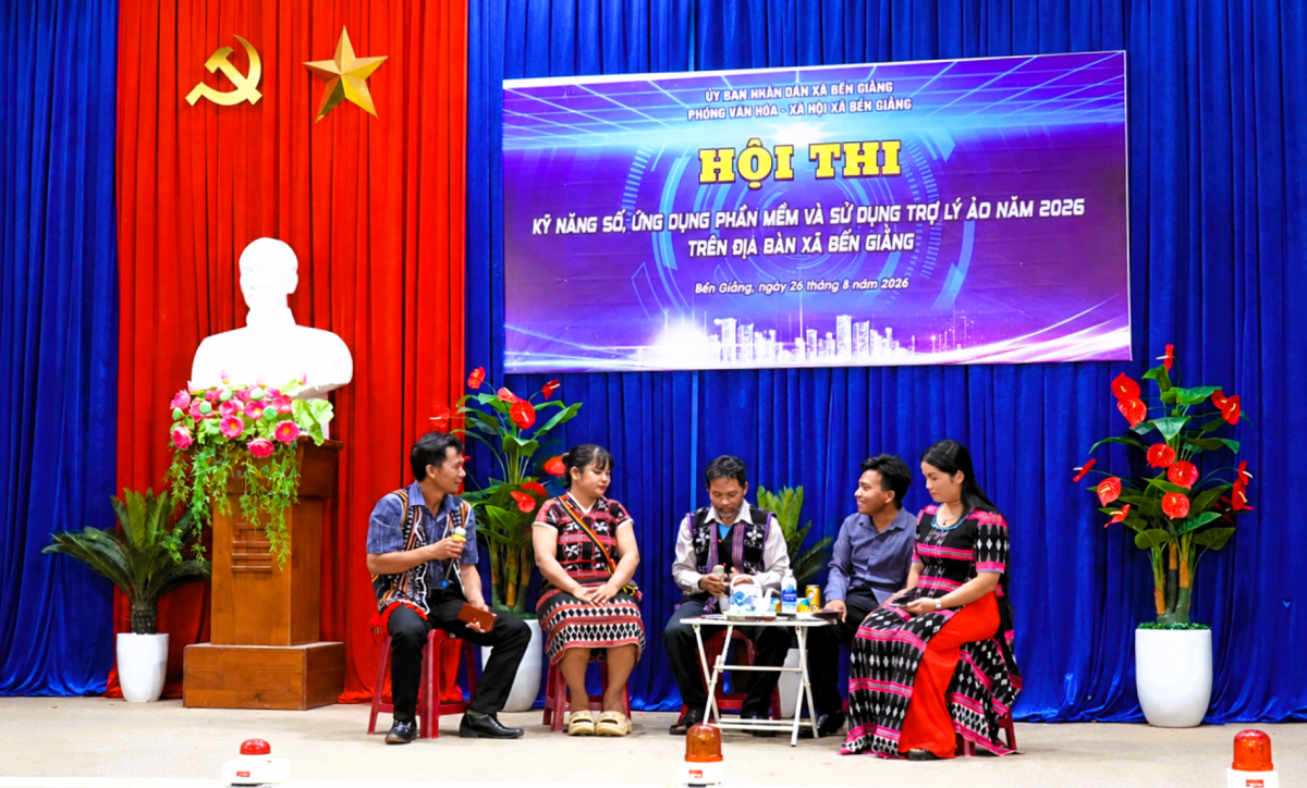 Hội thi kỹ năng số, ứng dụng phần mềm và trợ lý ảo xã Bến Giằng năm 2026 (Ảnh: Vinh Thông)