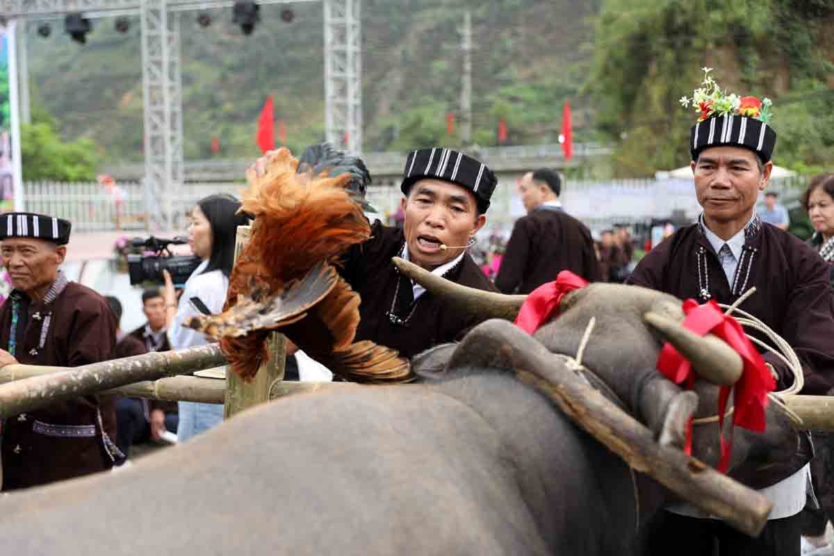 Qua nghi thức cúng hồn trâu, người Lự gửi gắm những mong ước về sức khỏe, cuộc sống yên ổn và sự no đủ cho gia đình, cộng đồng. (Ảnh: Khắc Kiên)