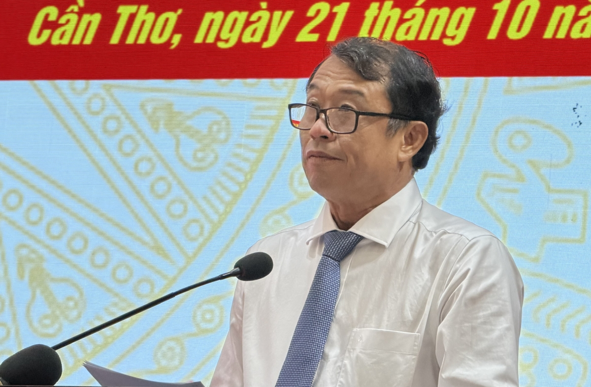 Ông Nguyễn Văn Khởi- Phó Chủ tịch UBND thành phố Cần Thơ- Trưởng Ban Chỉ đạo 515 thành phố Cần Thơ phát biểu Kết luận tại Hội nghị